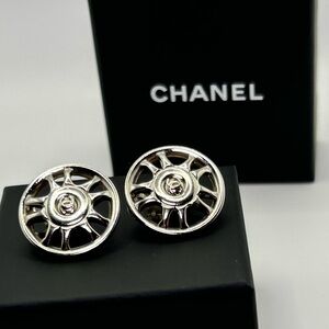 Chanel Silver Coco Mark Earrings